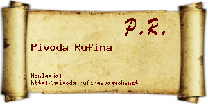 Pivoda Rufina névjegykártya